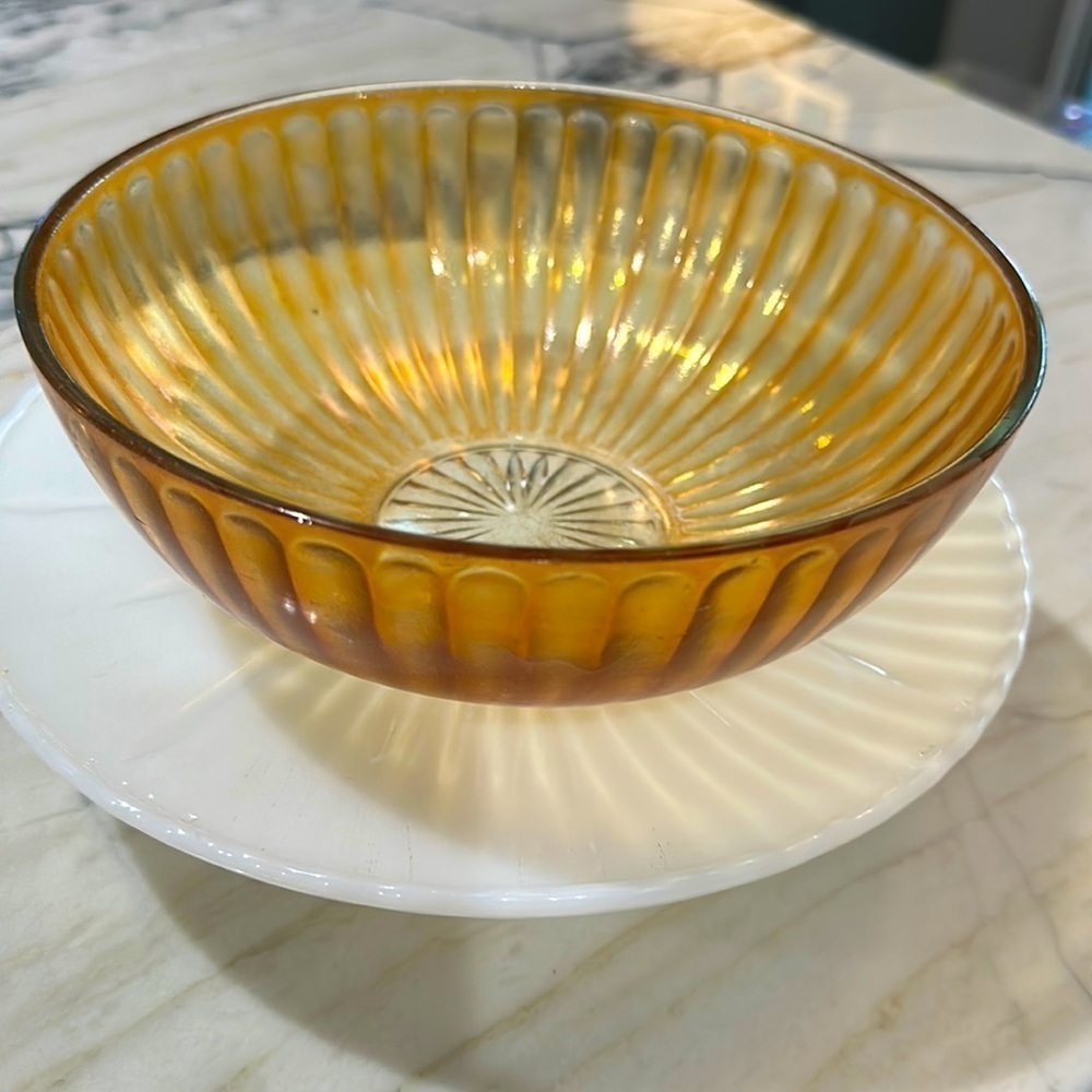 Imperial Original Carnival Glass Smooth Rays Marigold Rubigold